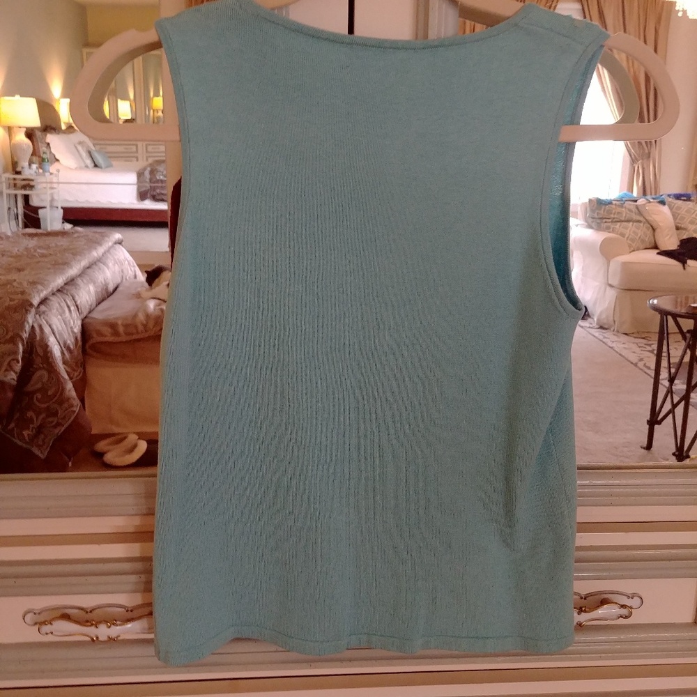 Aqua blue sequin Top - Picture 5 of 6